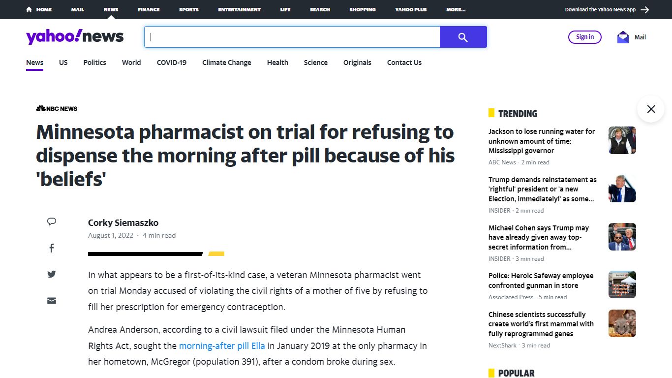 Minnesota pharmacist on trial for refusing to dispense the morning ...